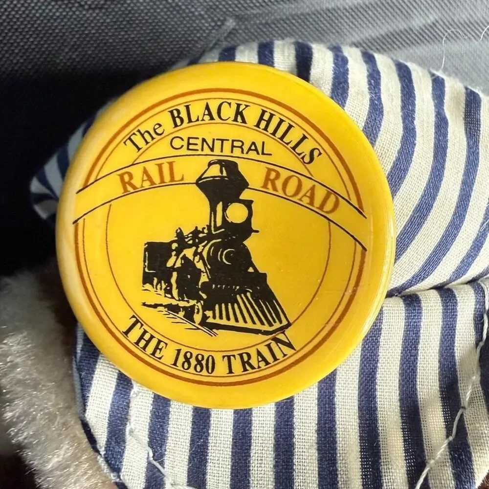 Antique Train Conductor Teddy Bear; The Black Hills Central Railroad: 1880 Train